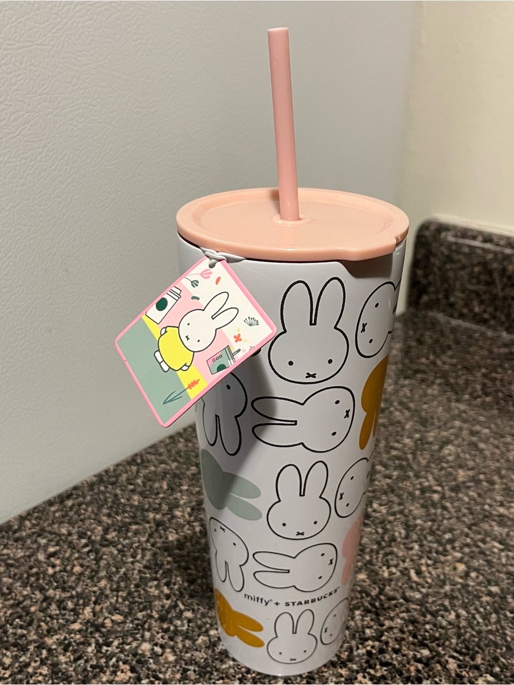 Starbucks x Miffy Pastel Pink Lid and Bunny Print Tumbler